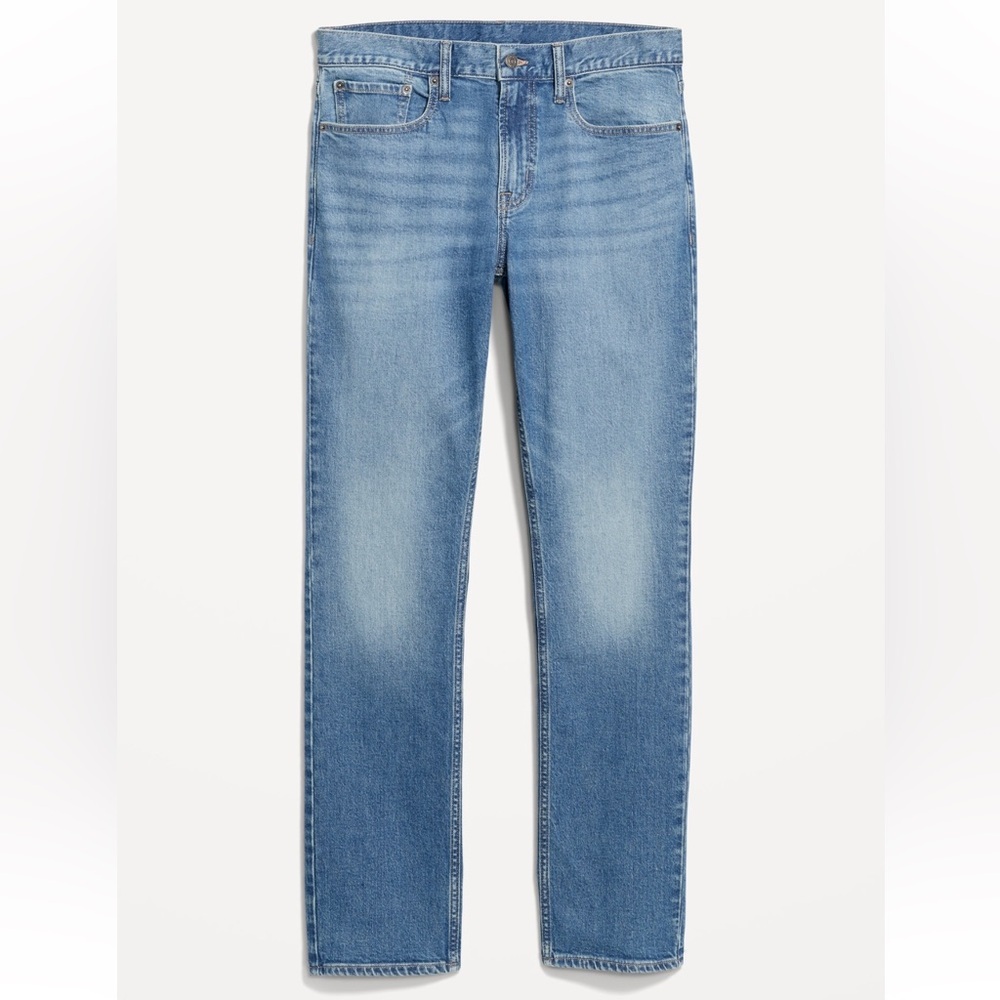 Old Navy Straight Leg Jeans 34x34 Paint Splatter Distressed Workwear Blue Denim - Picture 4 of 15